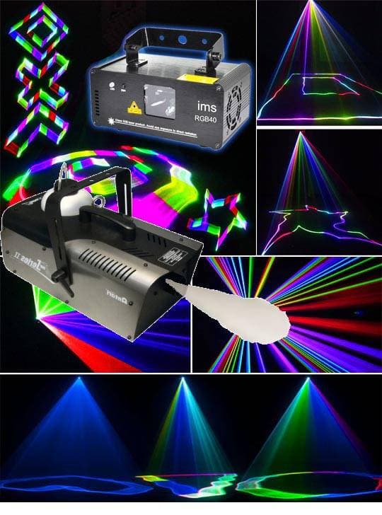 Лазерная цветомузыка MAGNUM PHANTOM RGB с дым-машиной 900Вт